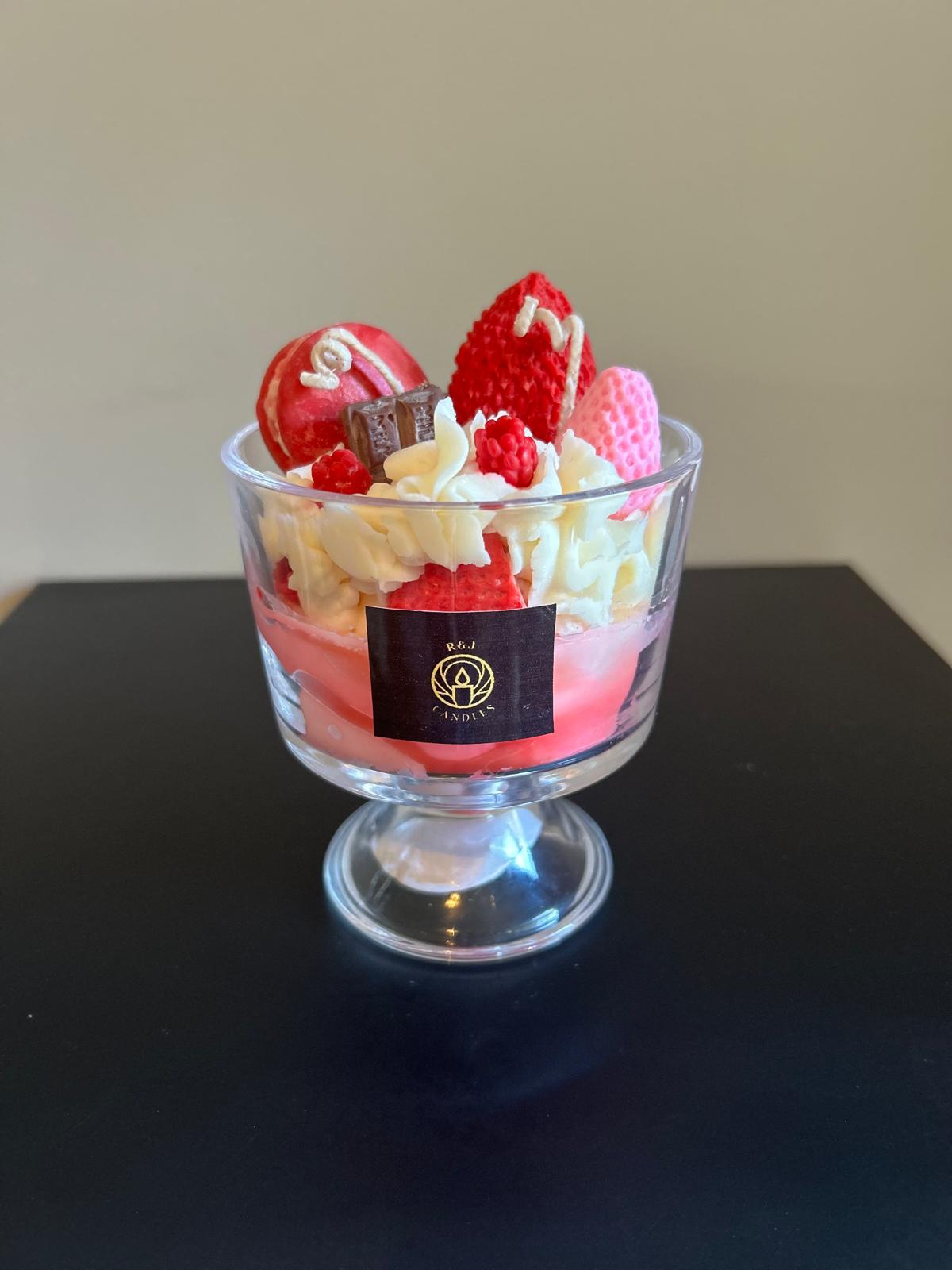 Strawberry & Vanilla Dessert Candle